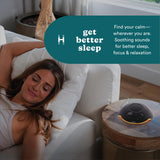 Homedics luz nocturna iluminada creando ambiente relajante para dormir