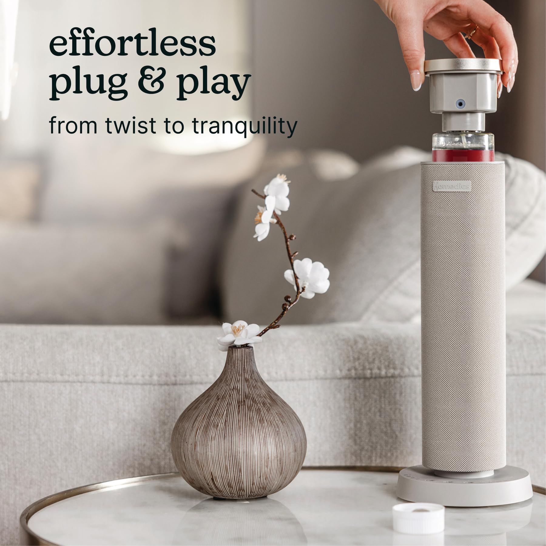 Homedics ambiente de salón perfumado que transmite calidez hogareña