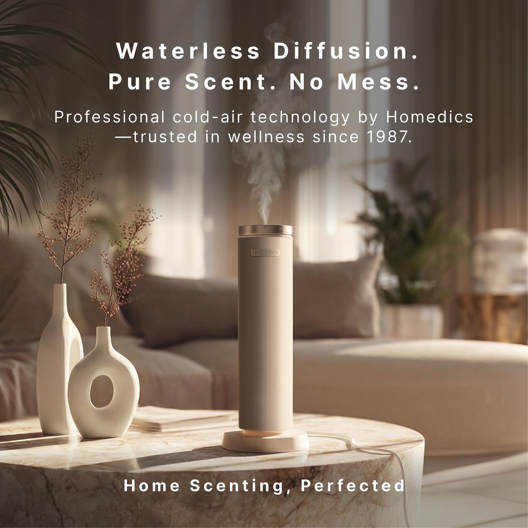 Homedics detalle de botones para controlar intensidad y temporizador