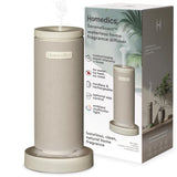 Homedics SereneScent Mini vista frontal con diseño beige y perfil compacto