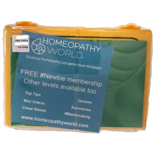 Homeopathy World estuche abierto con 18 remedios, organización portátil