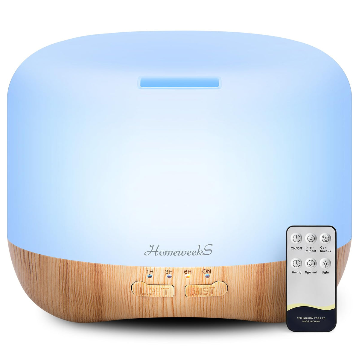 Homeweeks difusor frontal acabado madera, diseño elegante y funcional