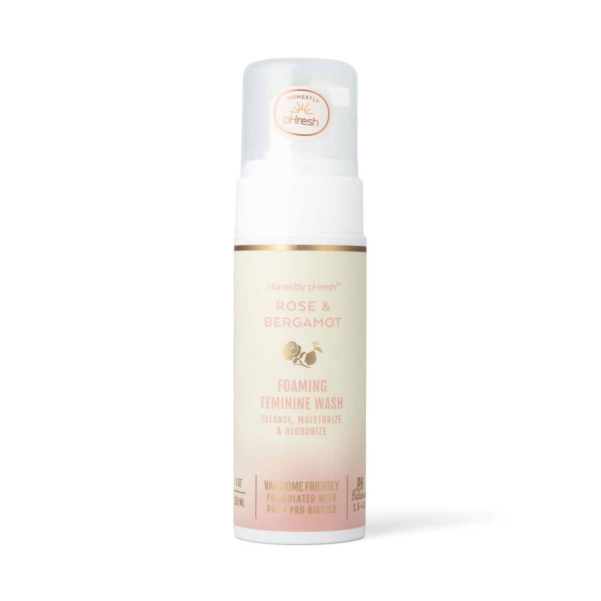 Honestly pHresh frontal del envase mostrando aroma rose y bergamot y frescura