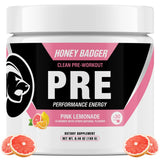 Honey Badger frente del envase mostrando etiqueta clara y beneficios