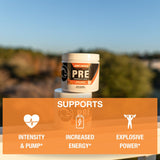 Honey Badger vaso mezclado en uso para energía preentreno inmediata