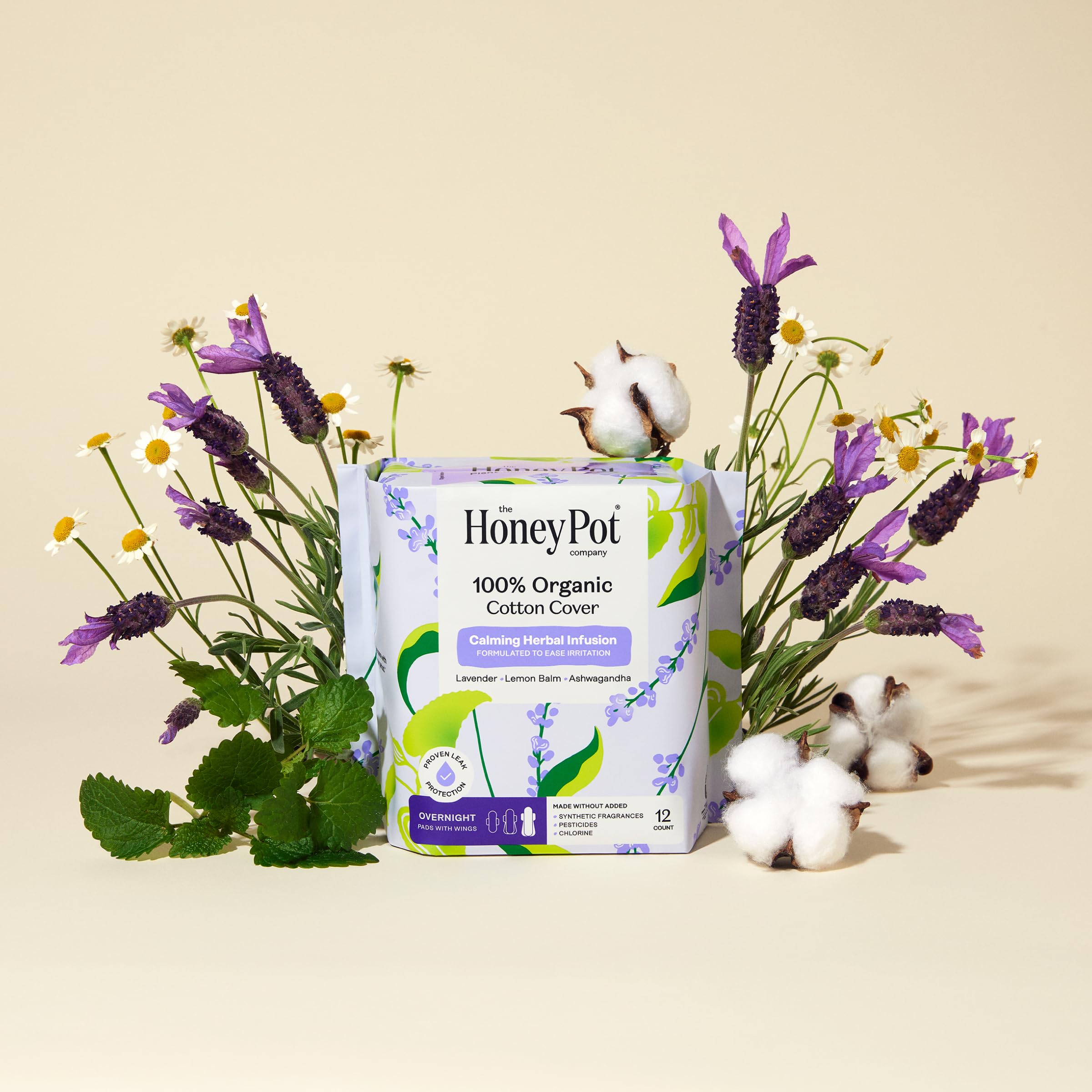 Honey Pot detalle del adhesivo y alas que evitan desplazamientos
