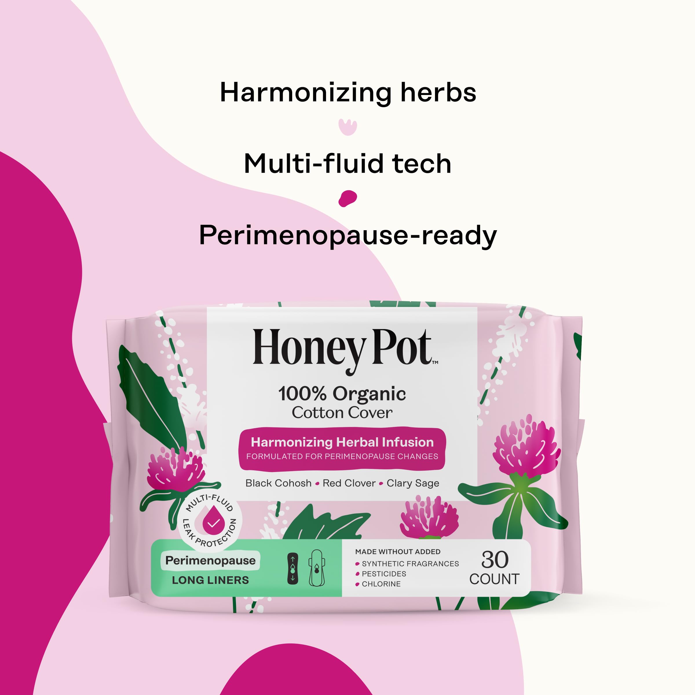 Honey Pot etiqueta con ingredientes herbales para apoyo tópico