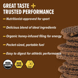 Honey Stinger primer plano del relleno de chocolate y miel, sabor y energía