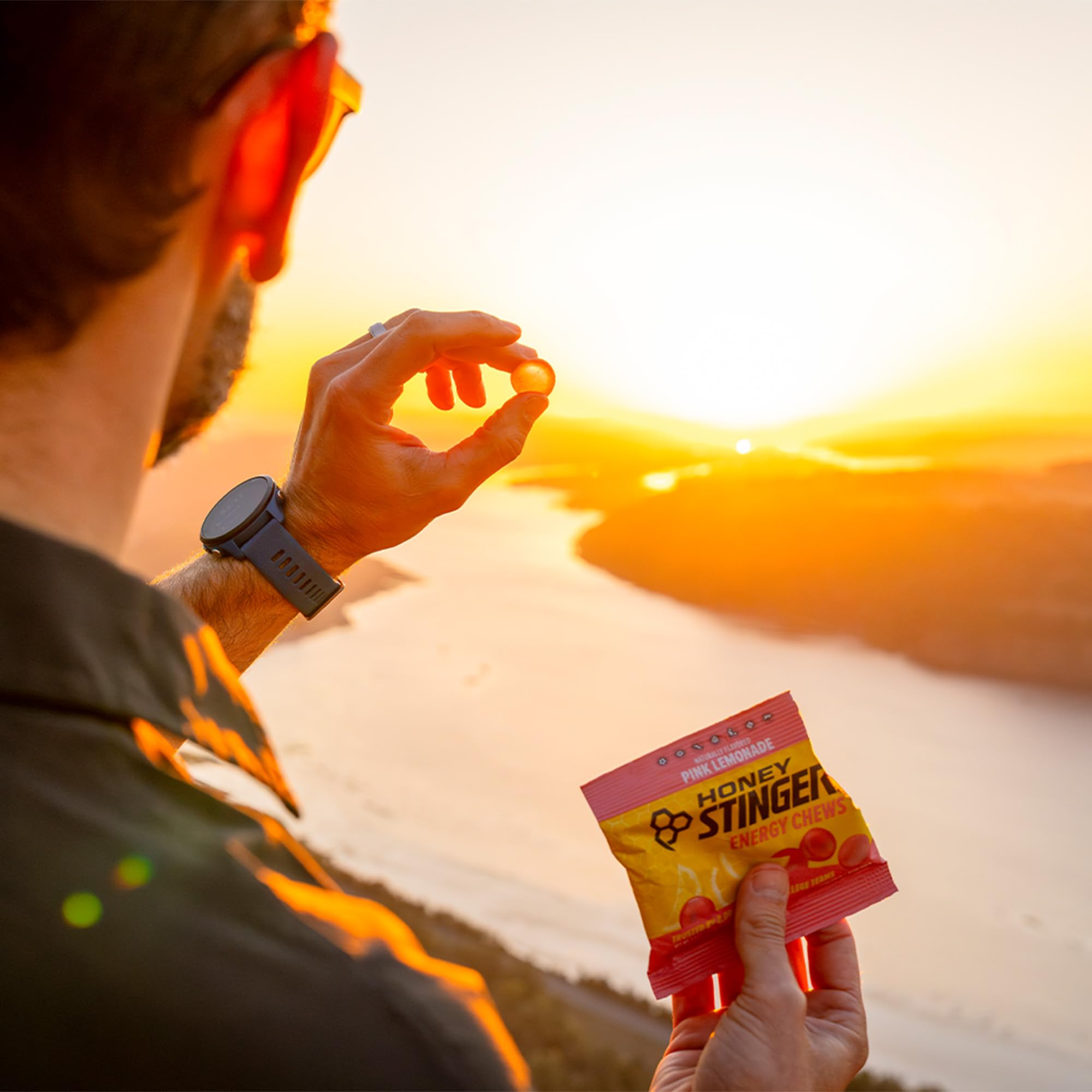 Honey Stinger en bolsa de cintura al correr, conveniencia para entrenamientos largos