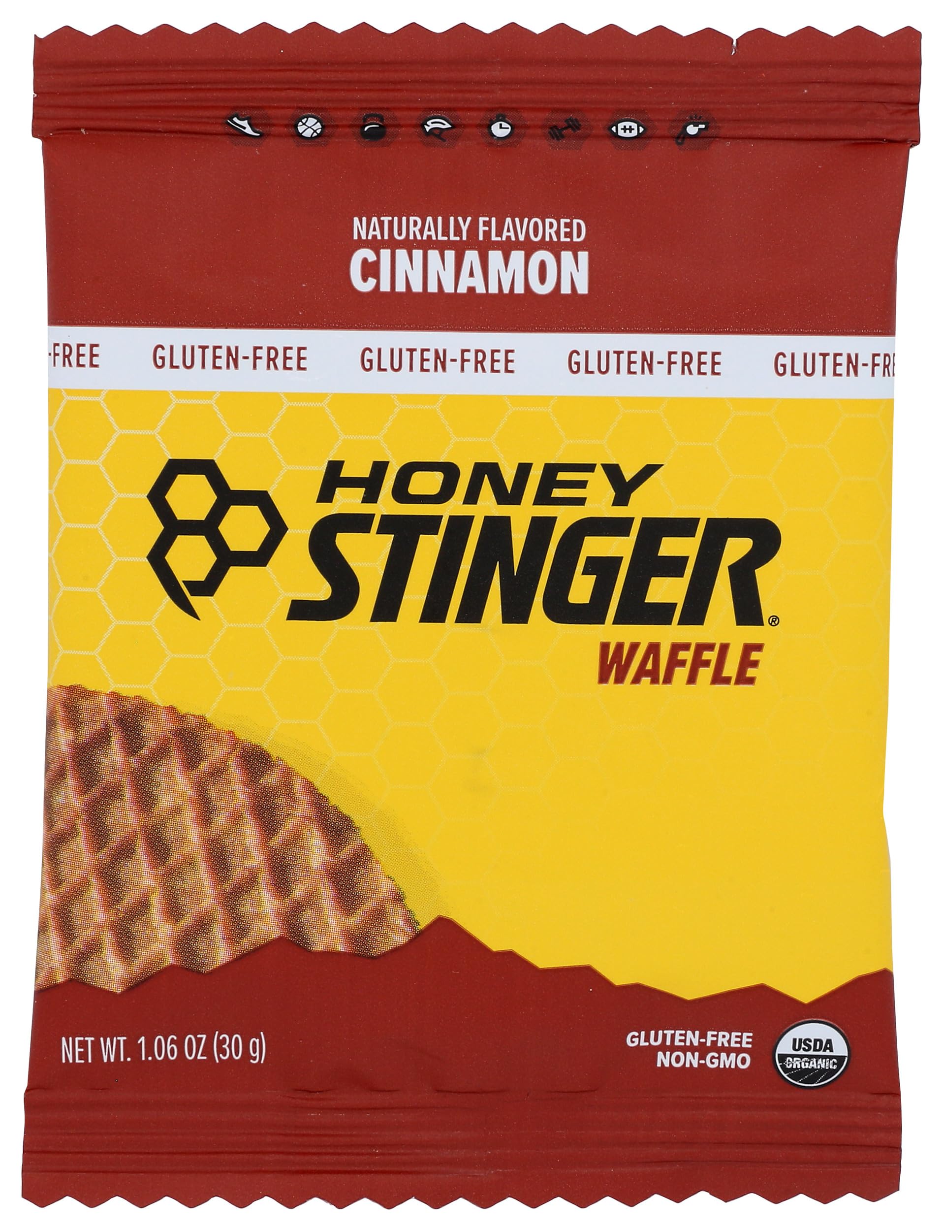 Honey Stinger atleta consumiendo waffle durante carrera, energía rápida