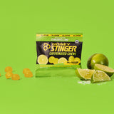 Honey Stinger etiqueta nutricional con información de cafeína y electrolitos