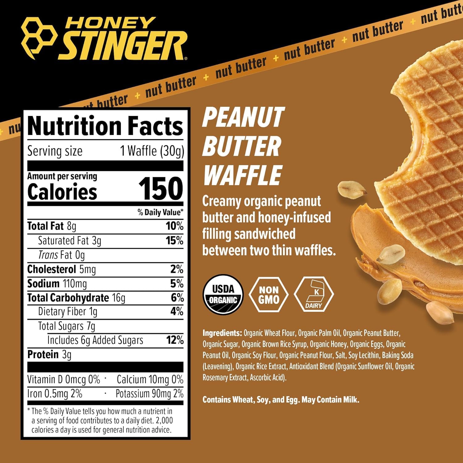 Honey Stinger comparación de tamaño en mano, formato portátil y ligero