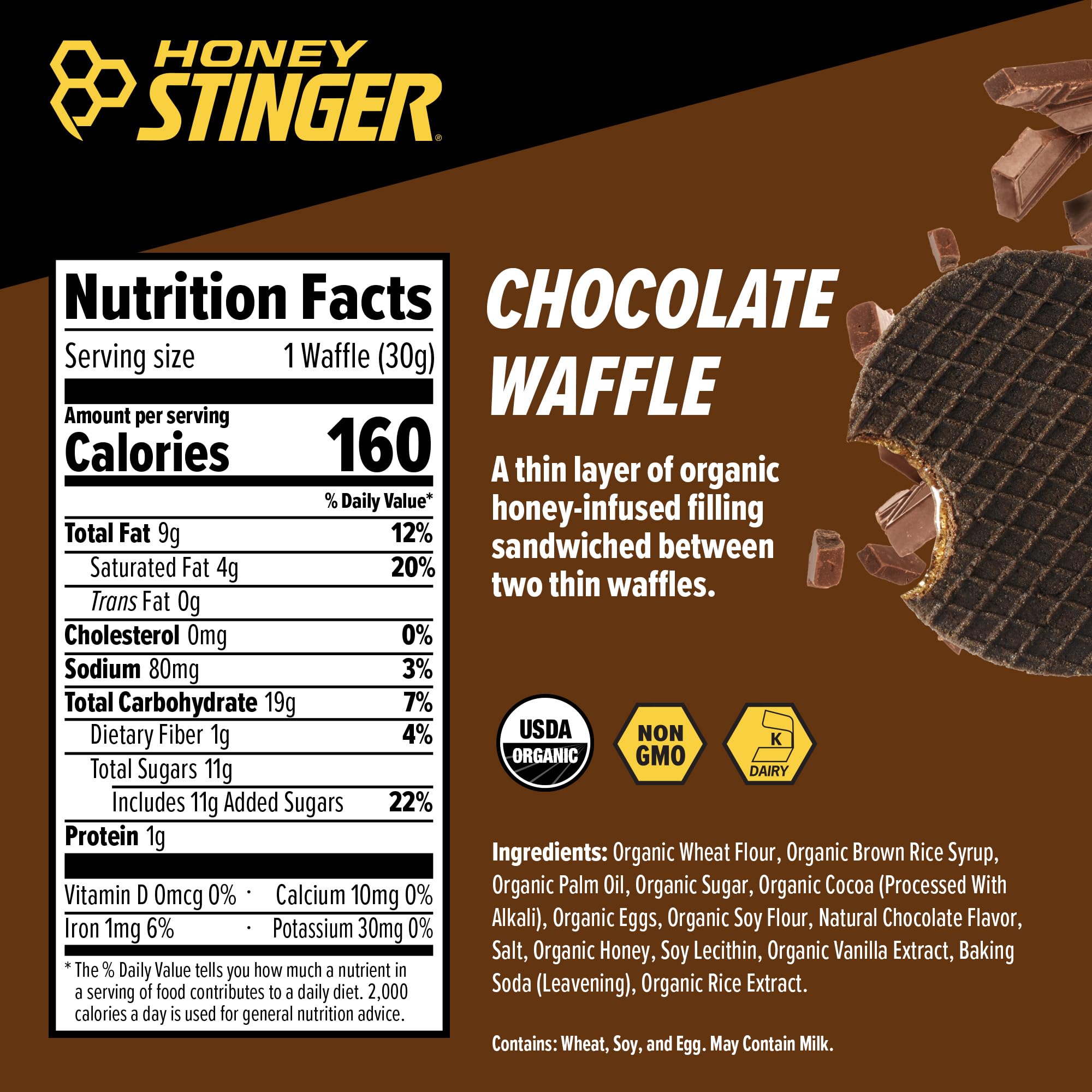 Honey Stinger textura crujiente de la galleta que aporta fácil digestión