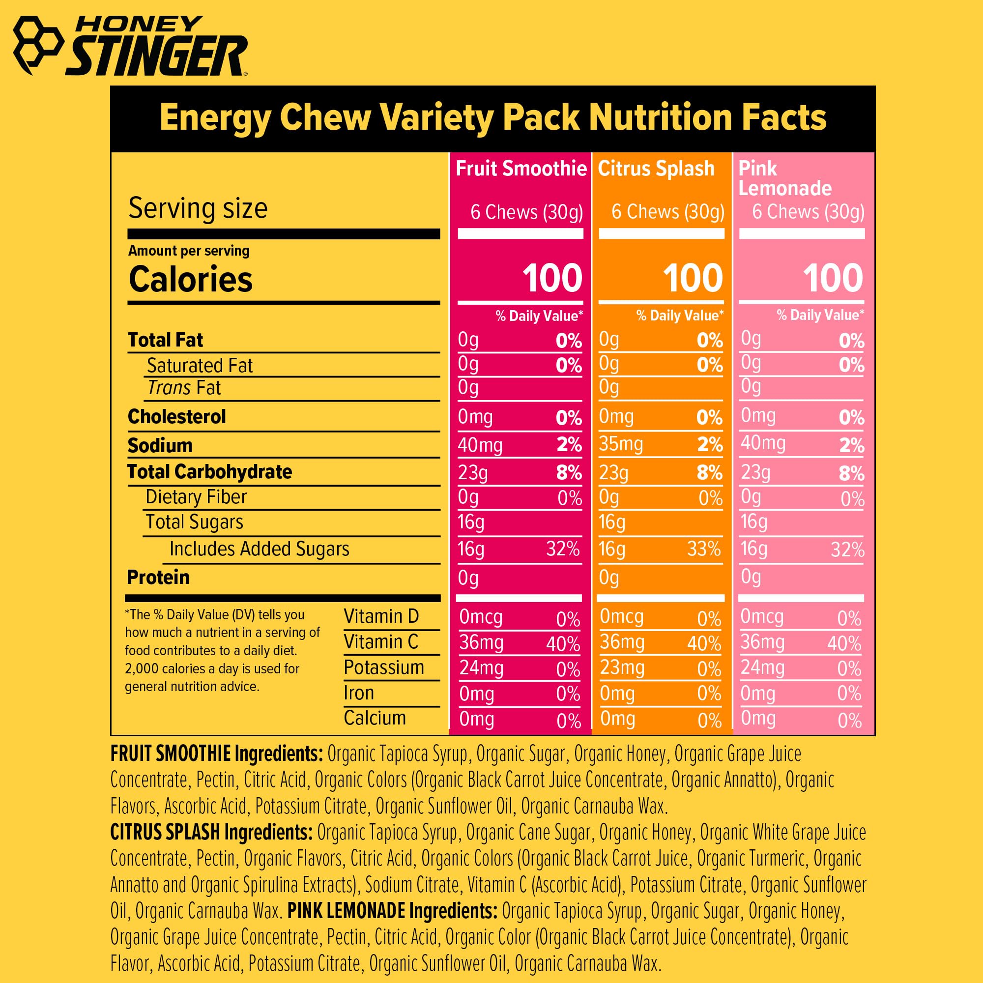 Honey Stinger primer plano de textura gomita orgánica que destaca ingredientes naturales