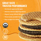 Honey Stinger primer plano del relleno cremoso y textura crujiente