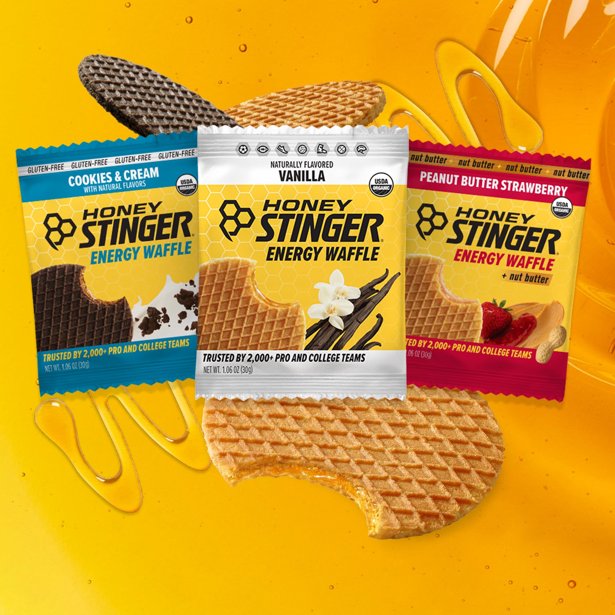 Honey Stinger en uso por ciclista que obtiene energía rápida
