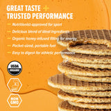 Honey Stinger primer plano del relleno y textura crujiente para sabor