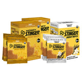 Honey Stinger vista frontal del embalaje mostrando variedad y conveniencia