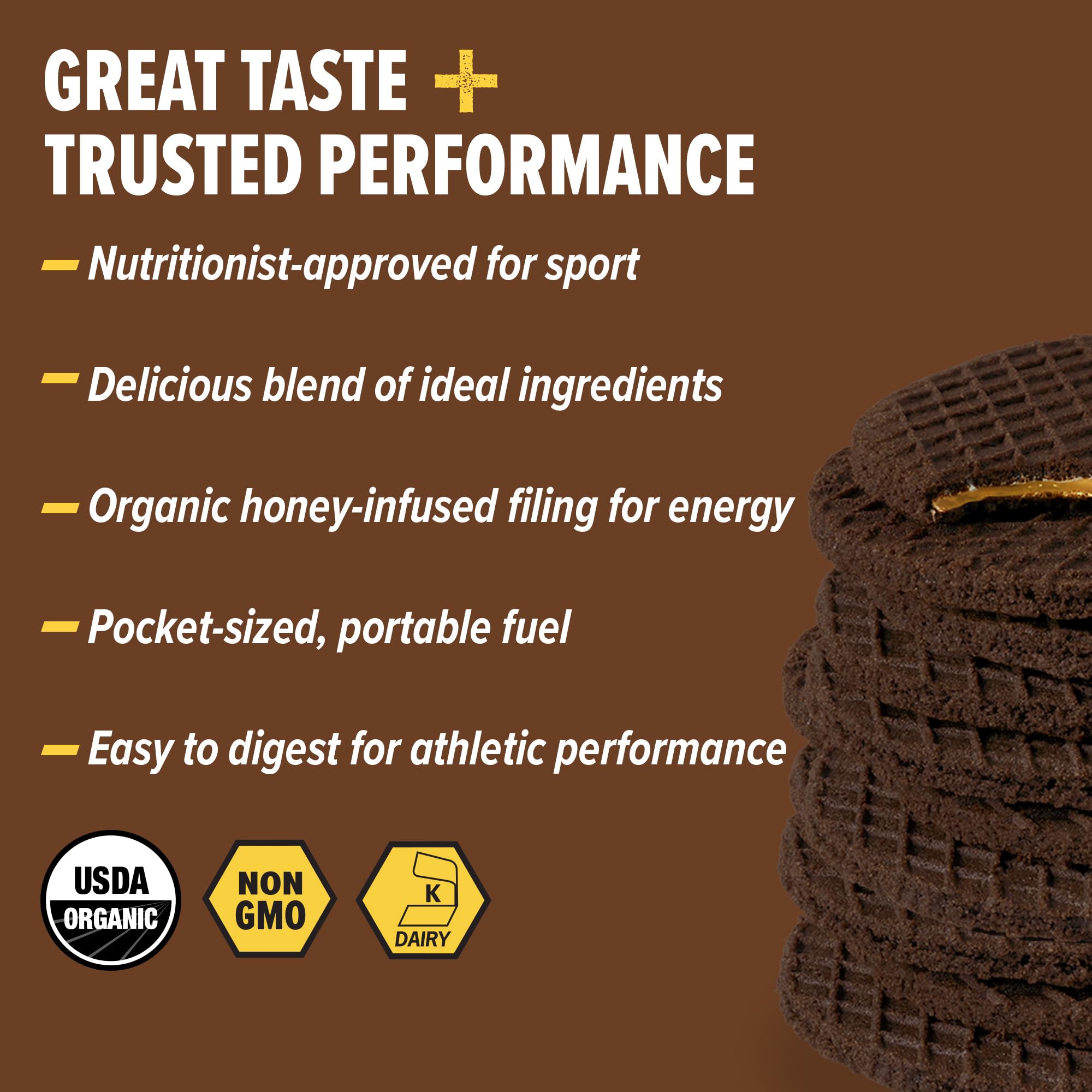 Honey Stinger textura interior en corte que muestra suavidad y absorción rápida