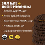 Honey Stinger textura interior en corte que muestra suavidad y absorción rápida