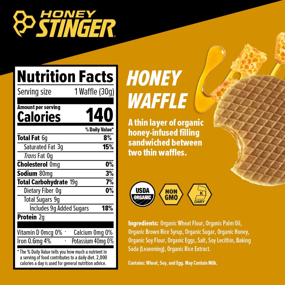 Honey Stinger textura crujiente de la oblea para masticación ligera y rápida digestión