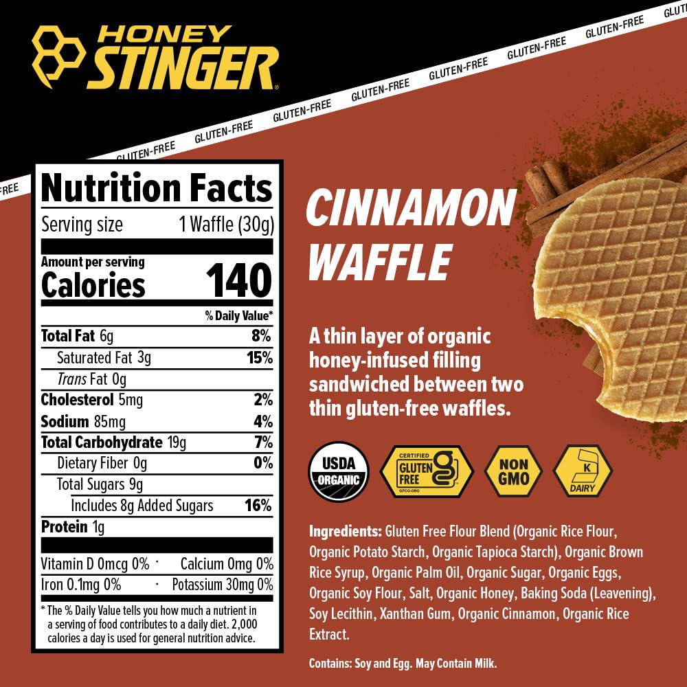 Honey Stinger detalle del envase con etiqueta orgánica y sin gluten