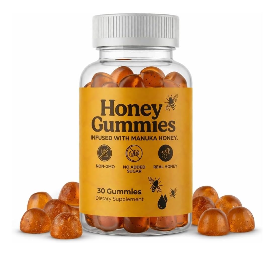 HoneyGummies frente del empaque mostrando apoyo a la vitalidad masculina