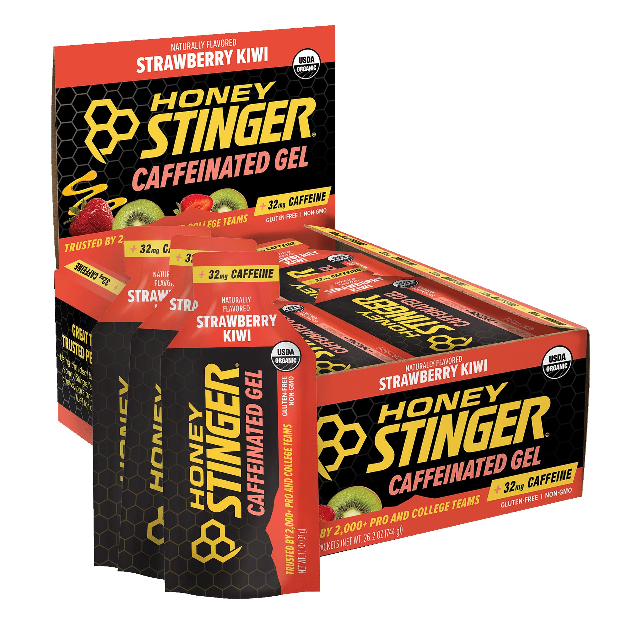 Honey Stinger empaque frontal 24 pack muestra conveniencia