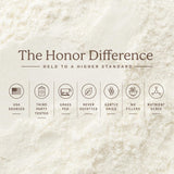 HONOR Supplements etiqueta con certificación y origen en EE. UU. evidente