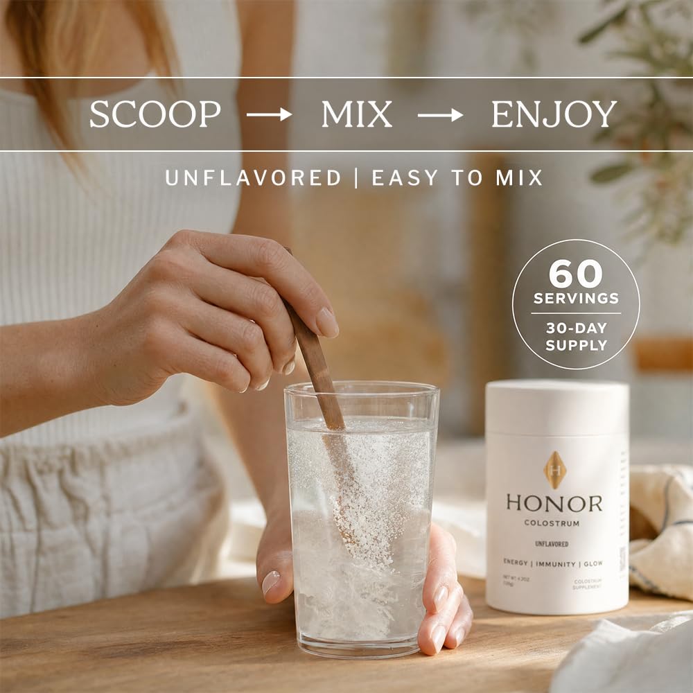 HONOR Supplements comparación de tamaño y cucharada por porción práctica