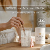 HONOR Supplements comparación de tamaño y cucharada por porción práctica