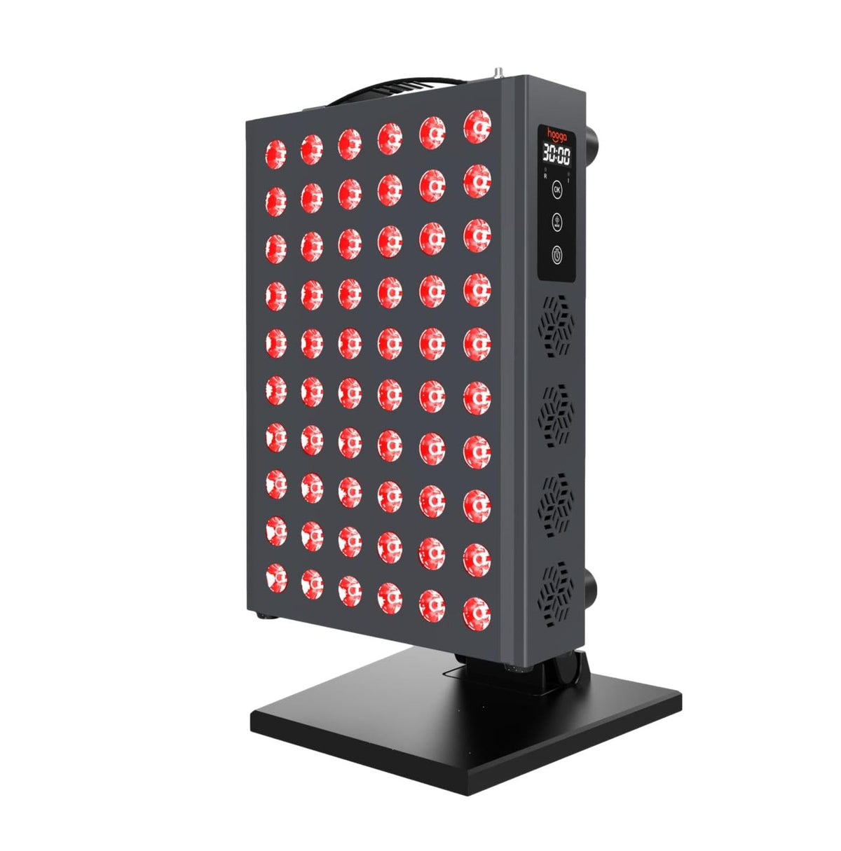 hooga PRO300 vista frontal del panel mostrando LEDs y cobertura uniforme