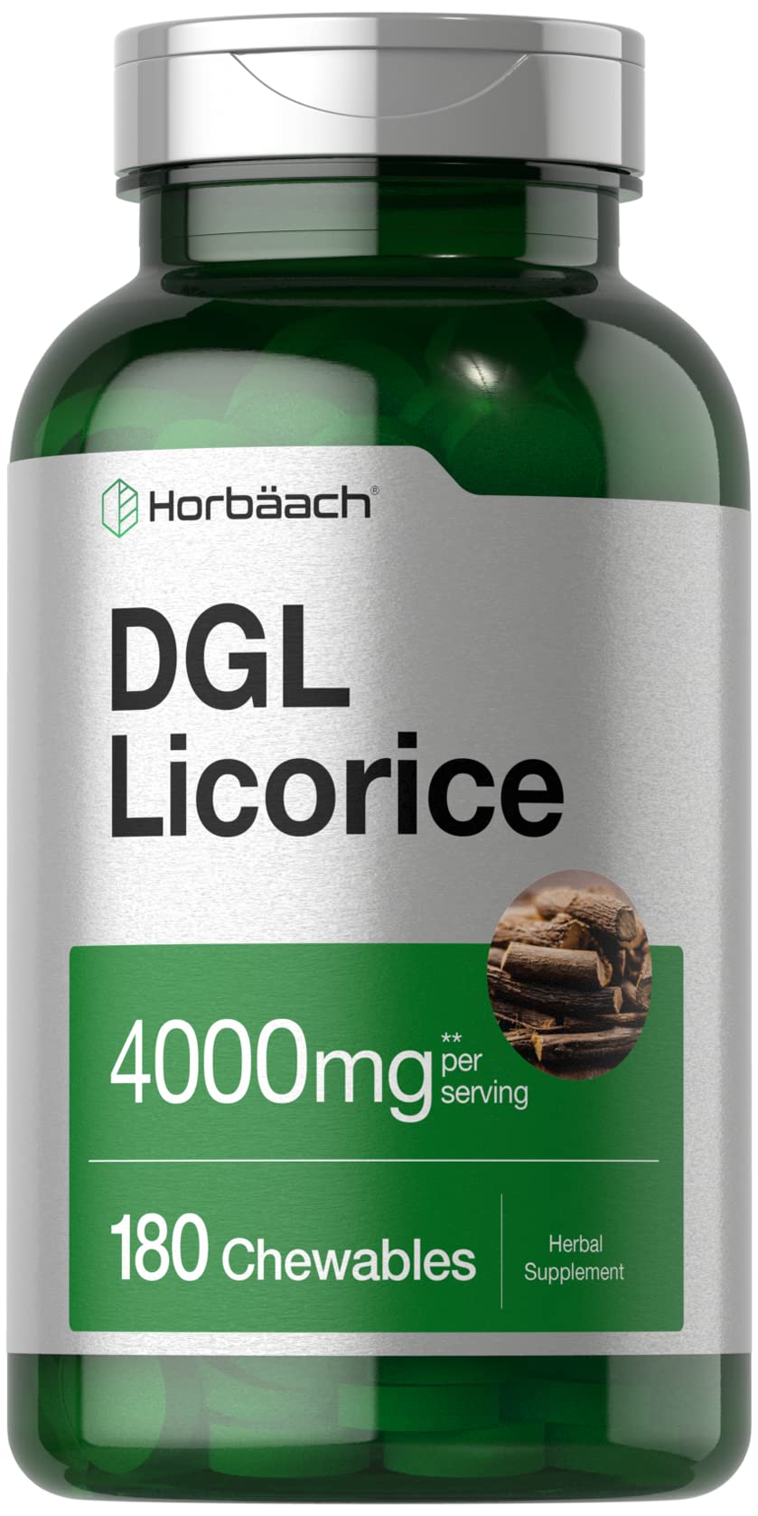 Horbäach DGL envase frontal mostrando 180 tabletas y beneficios claros