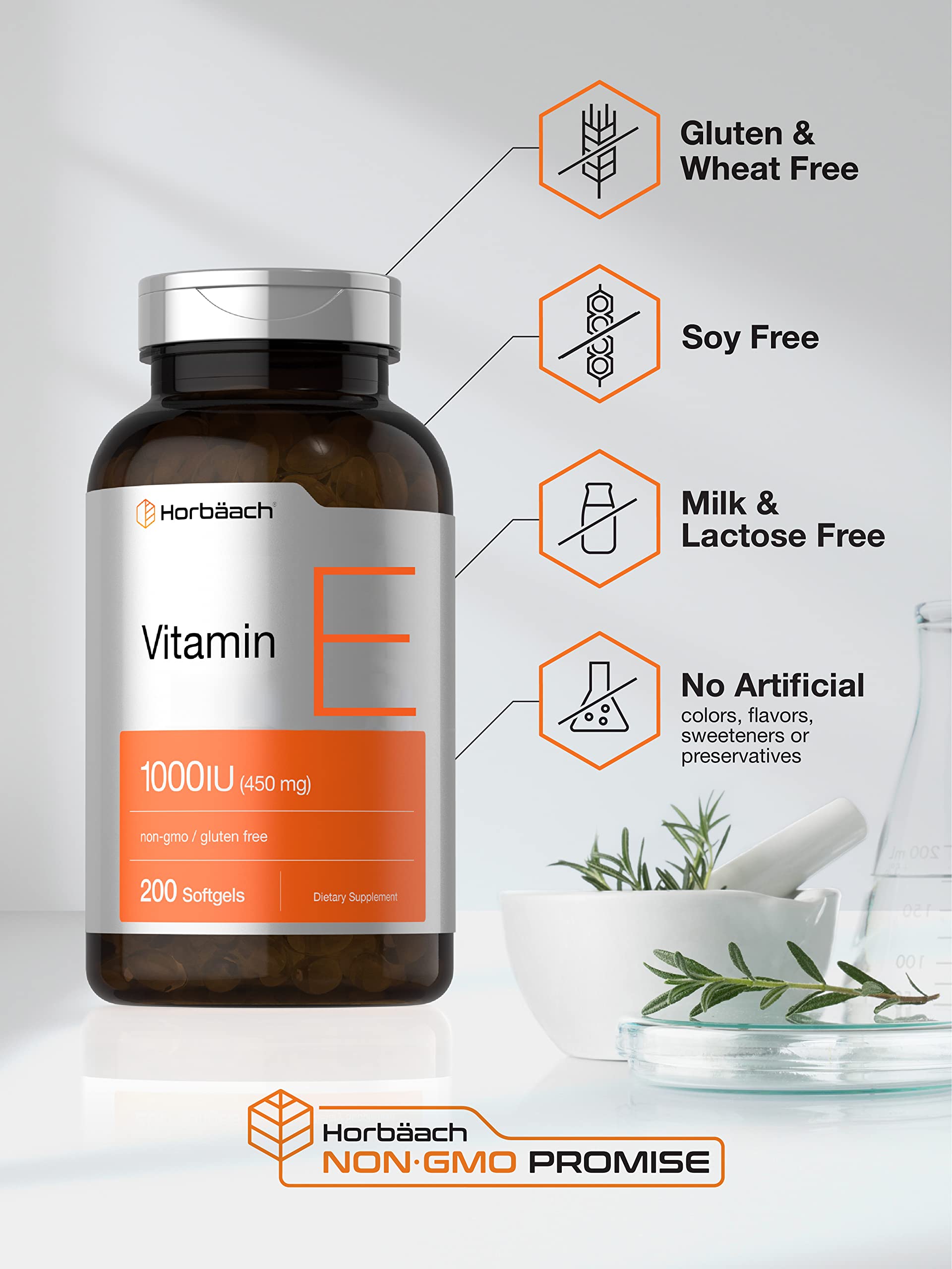 Horbäach etiqueta nutricional legible con información de 1000 IU