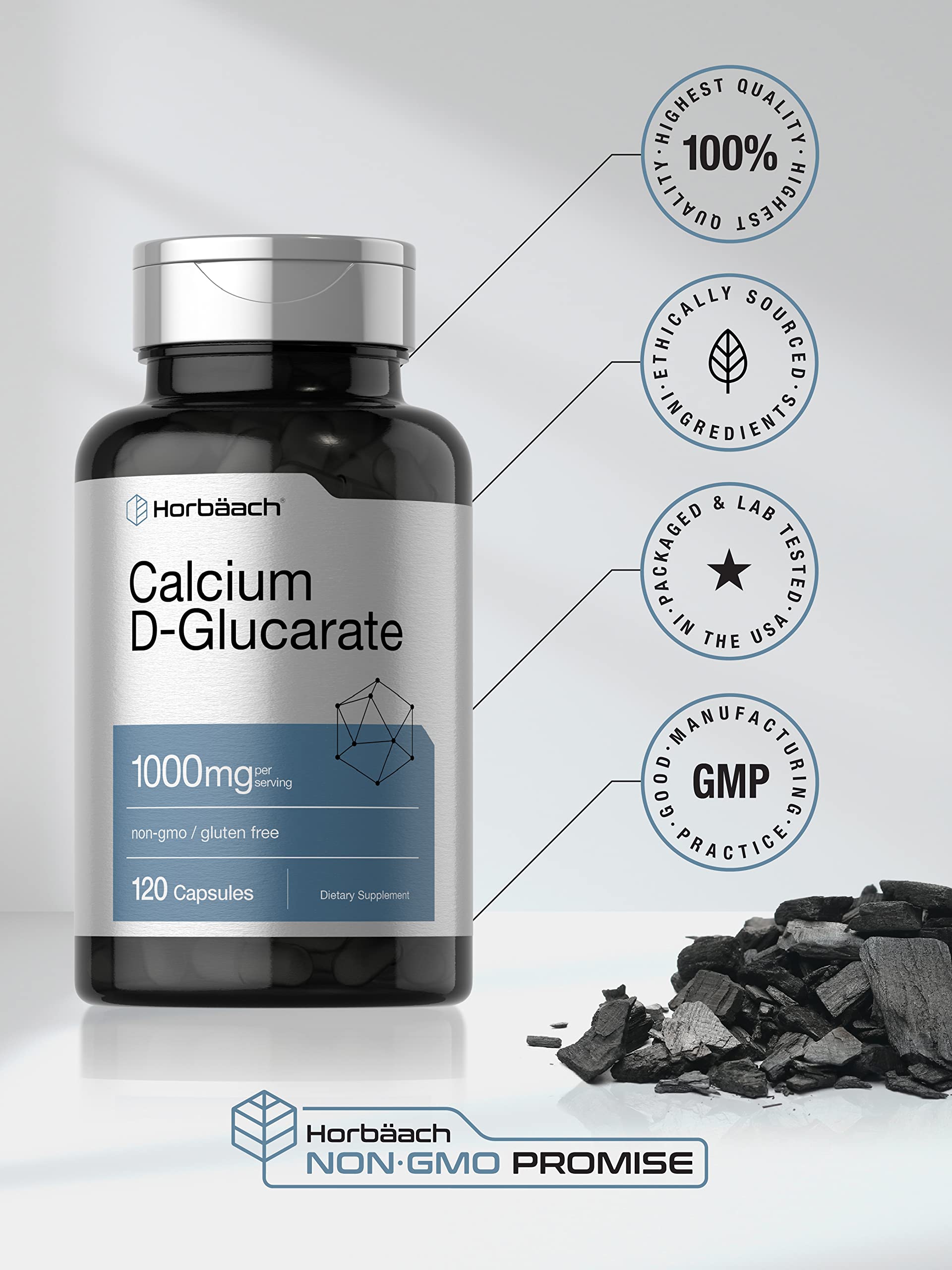 Horbäach etiqueta nutricional enfocada que resalta ingredientes y pureza