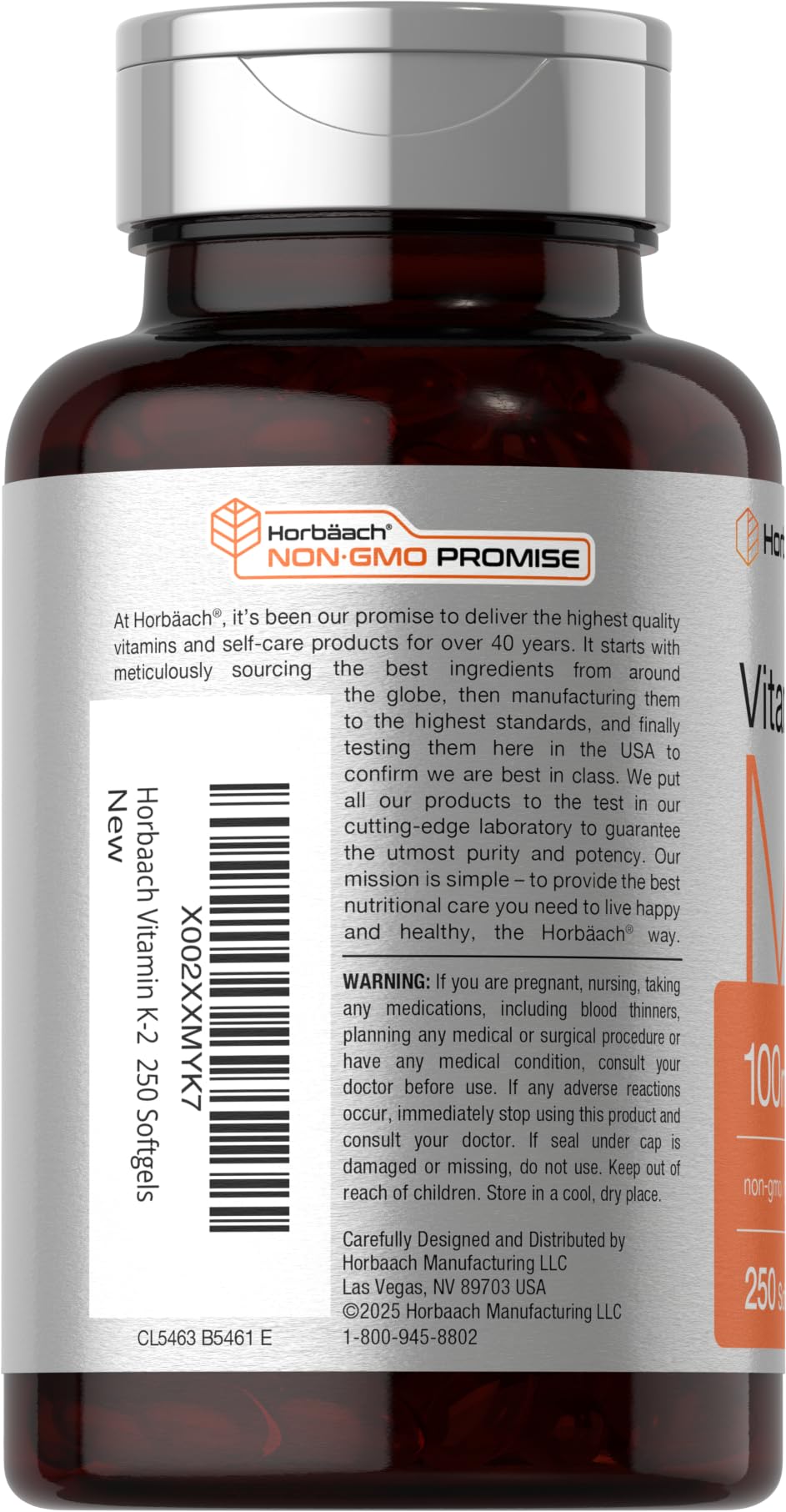 Horbäach etiqueta nutricional primer plano mostrando composición y confianza