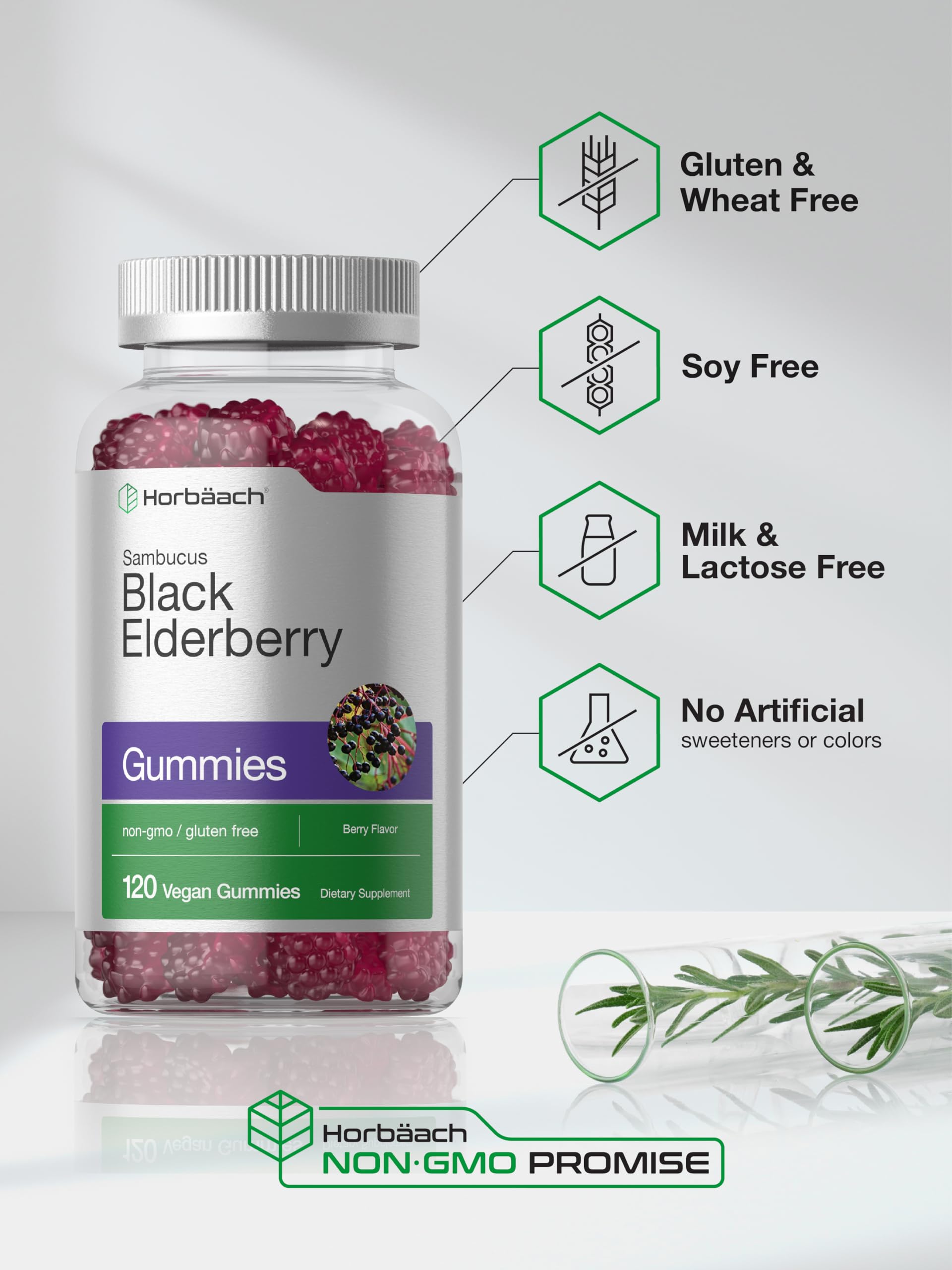 Horbäach etiqueta nutricional visible con ingredientes y certificaciones