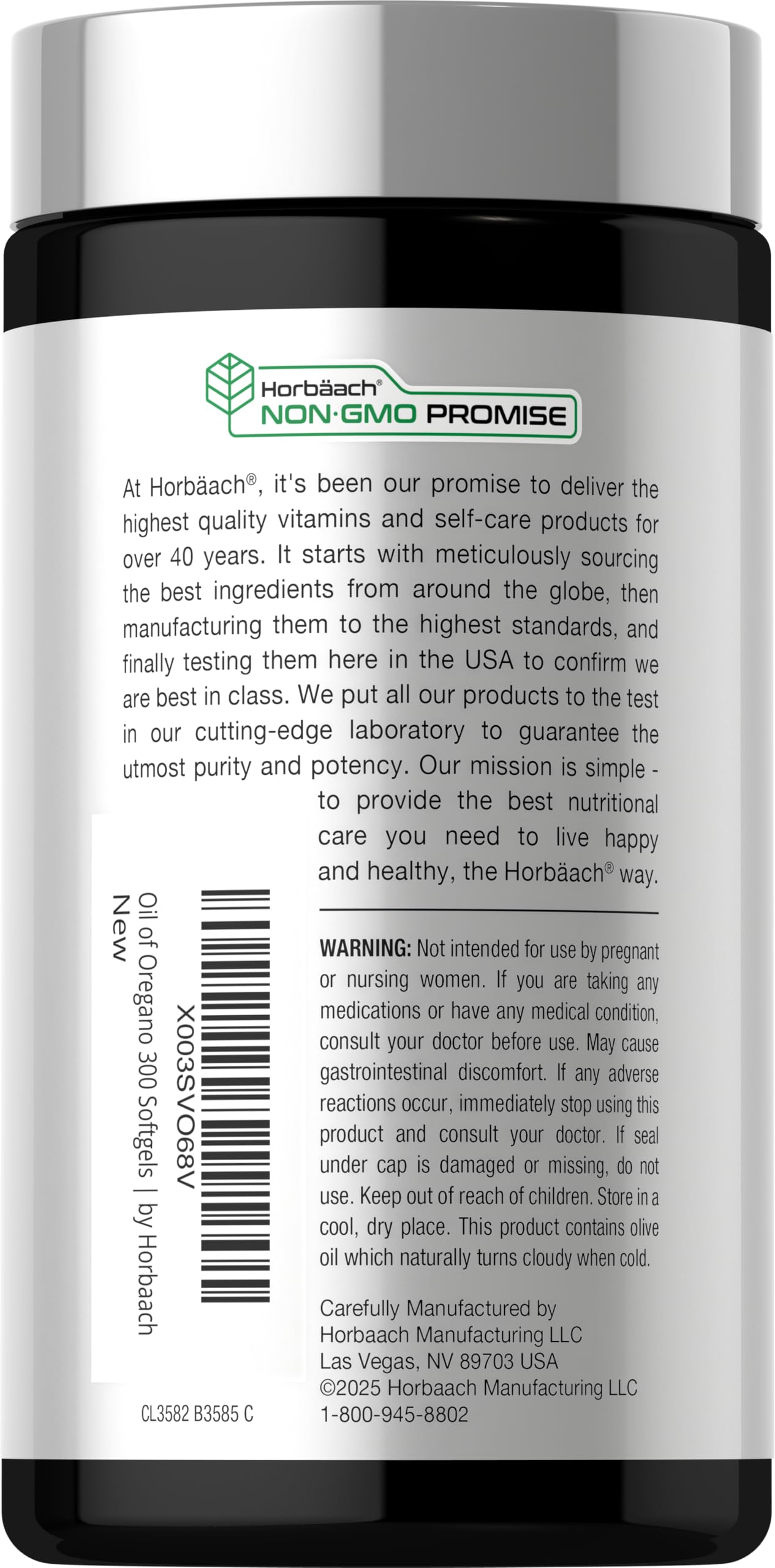 Horbäach etiqueta nutricional y lista de ingredientes para seguridad y transparencia