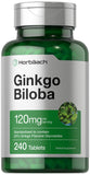 Horbäach frasco frontal Ginkgo 240 tabletas, presentación clara y confianza