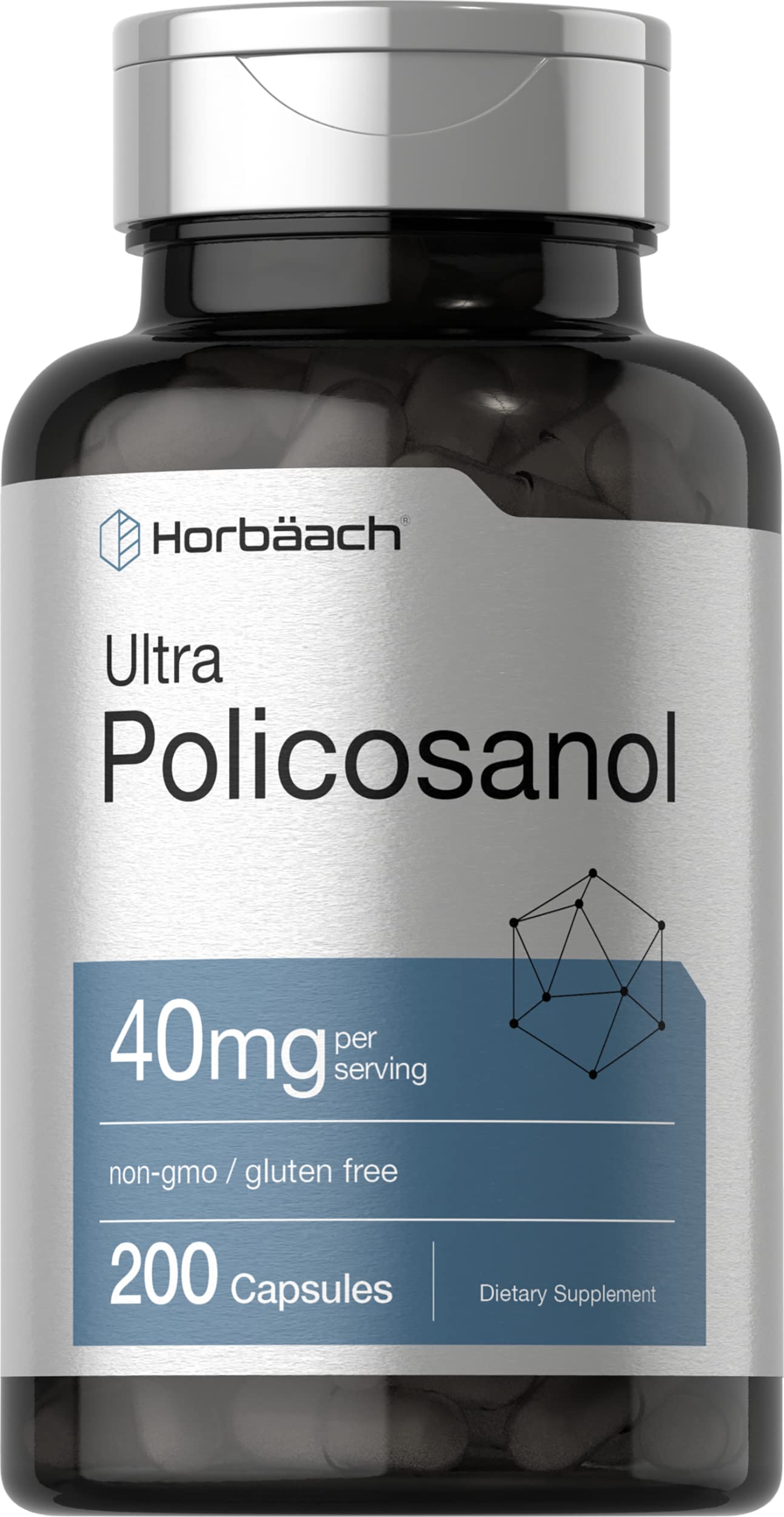 Horbäach frasco frontal mostrando etiqueta y cantidad de cápsulas