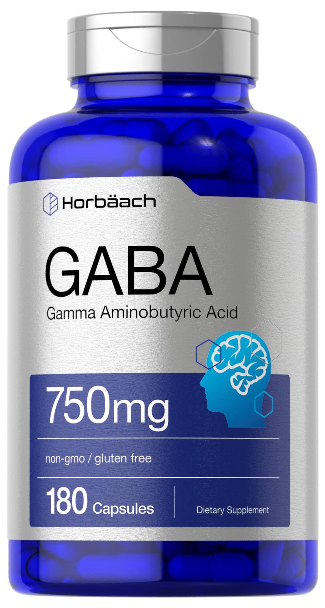 Horbäach envase frontal mostrando 180 cápsulas y beneficios de pureza