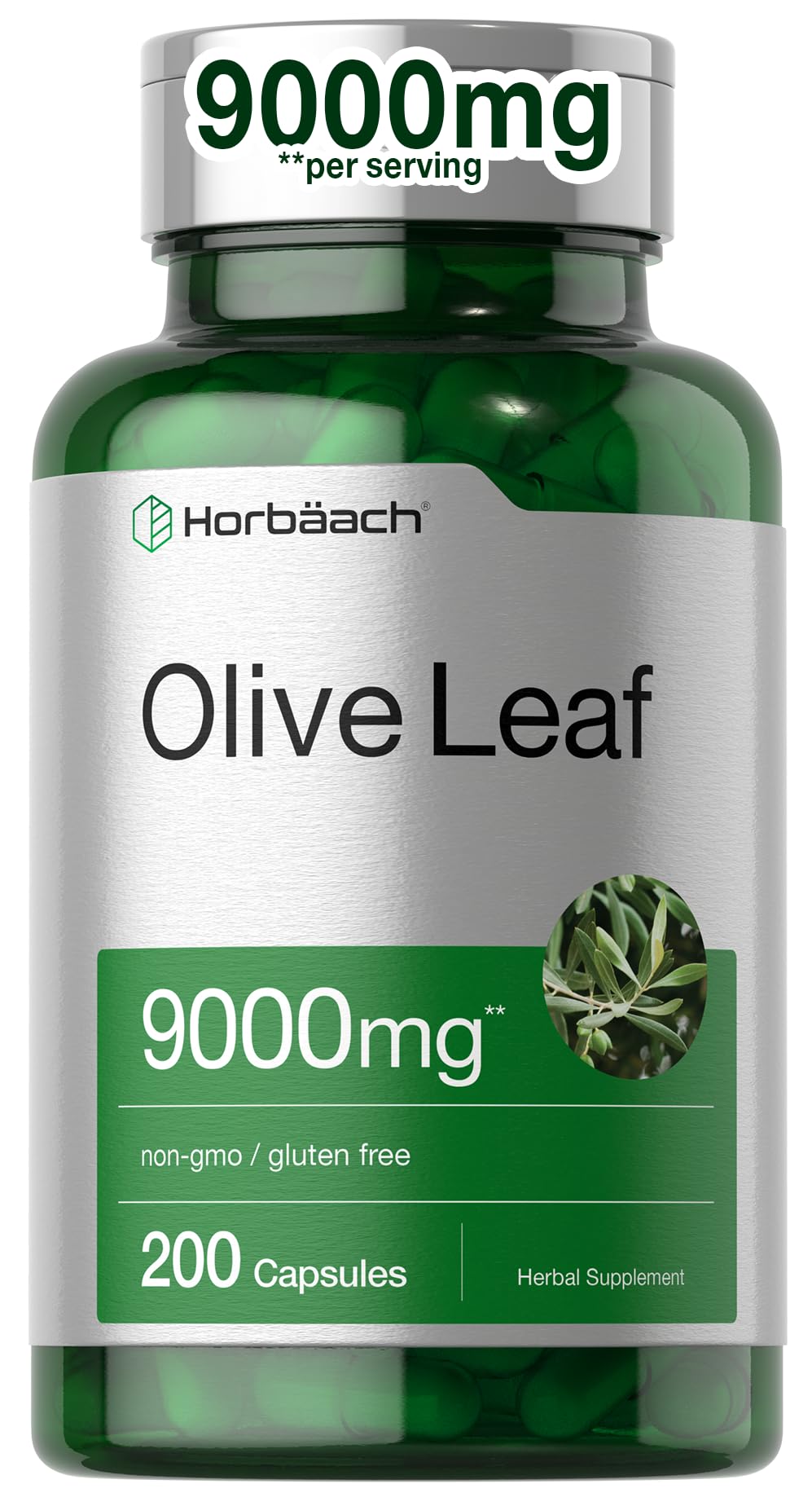 Horbäach frasco frontal mostrando etiqueta clara y beneficios de calidad