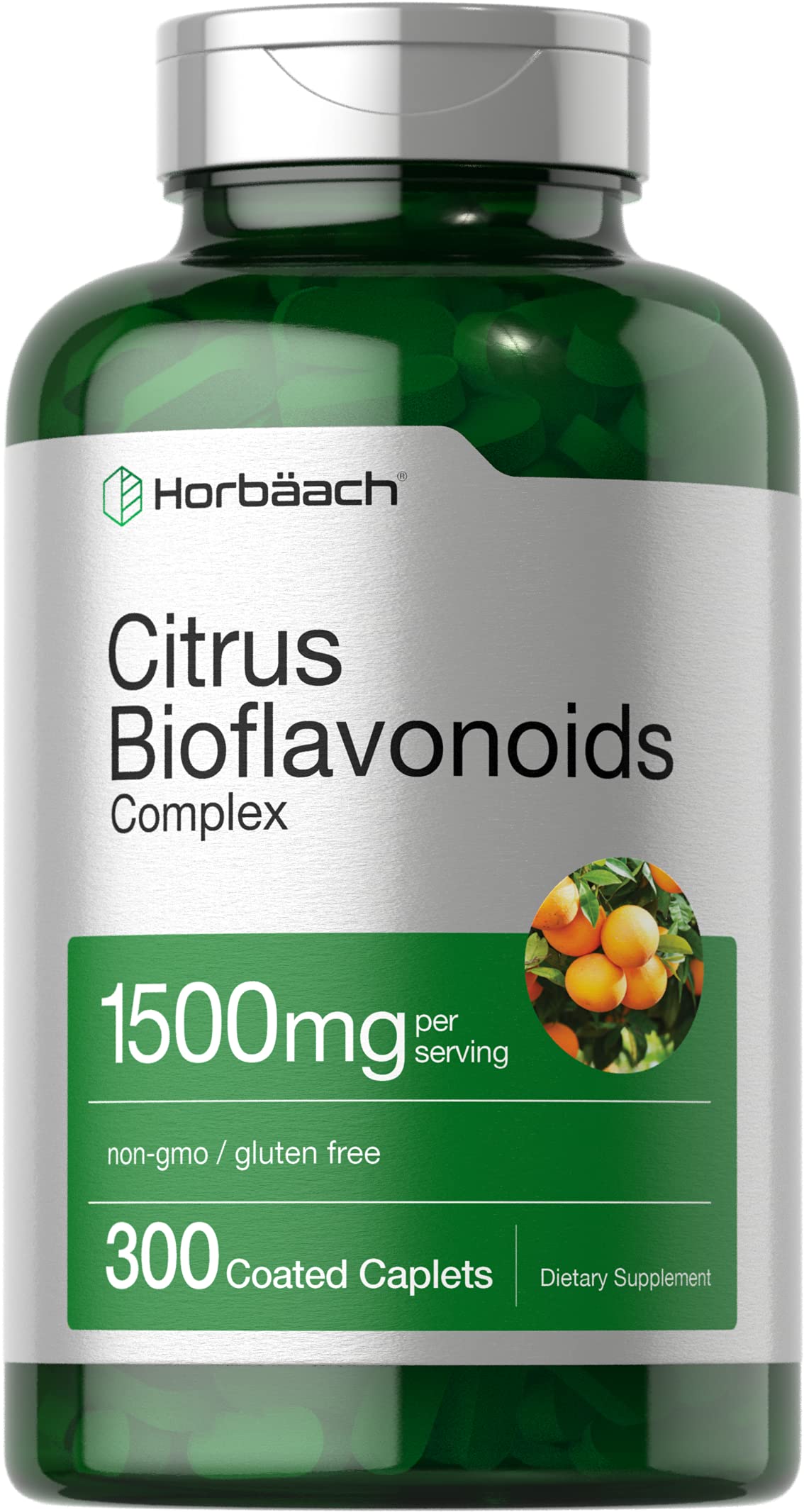 Horbäach frasco frontal mostrando 300 tabletas recubiertas y etiqueta clara beneficios