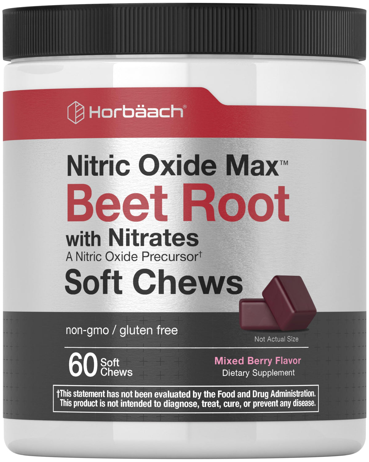 Horbäach envase frontal de gomitas Beet Root, práctico y fácil de llevar