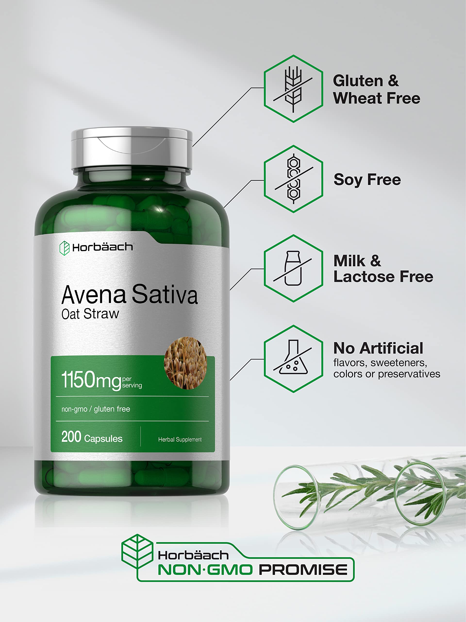 Horbäach avena sativa en detalle, evidencia del ingrediente natural