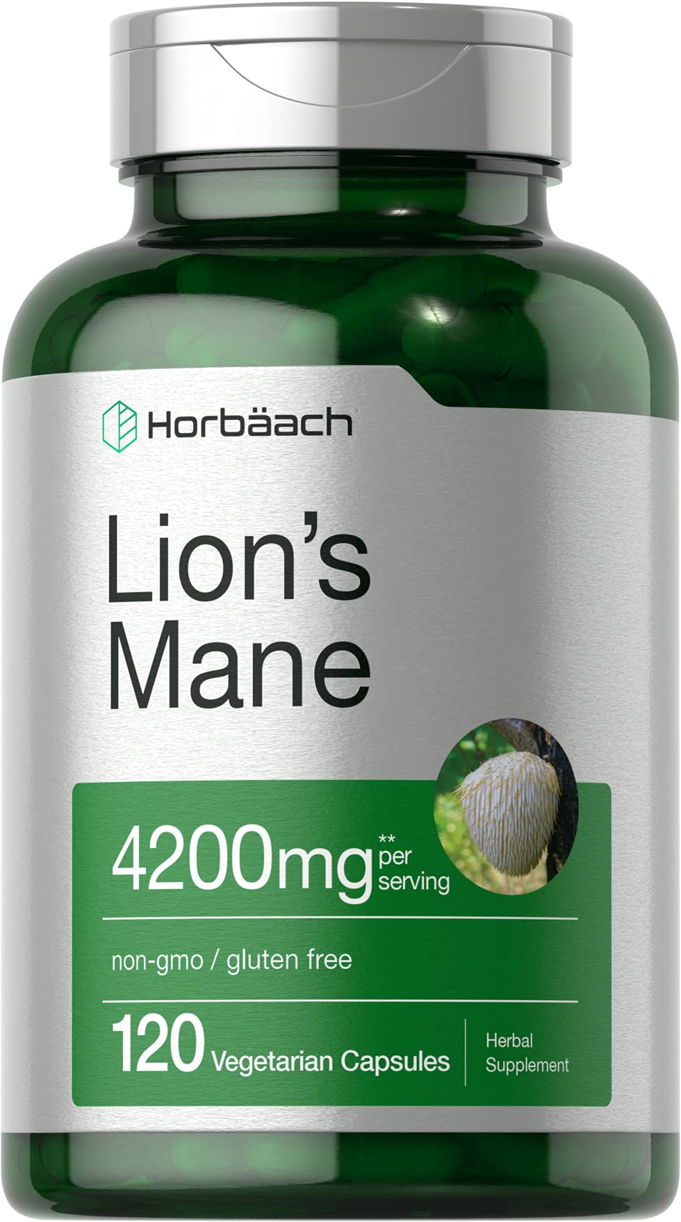 Horbäach envase frontal de Lion's Mane mostrando presentación y calidad