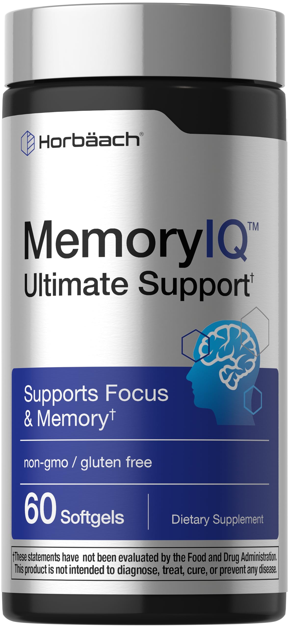 Horbäach Memory IQ frontal mostrando envase claro y beneficios