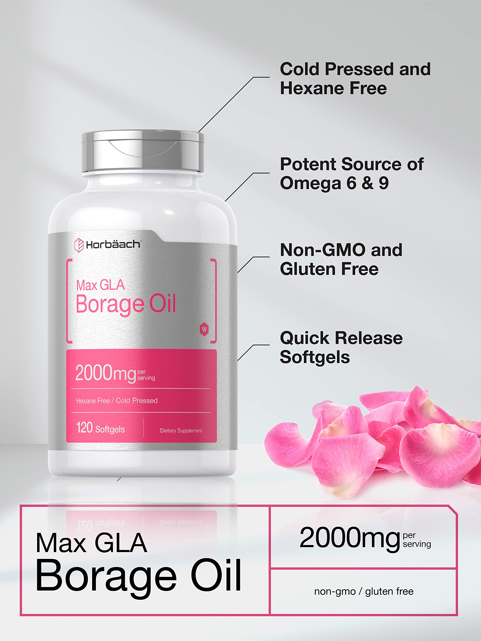 Horbäach softgel en mano para comparar tamaño y facilitar la toma diaria