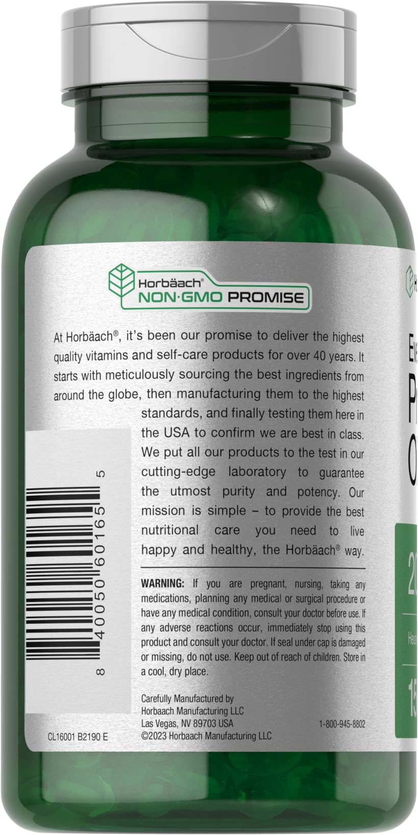 Horbäach gota de aceite de onagra en superficie, pureza preservada