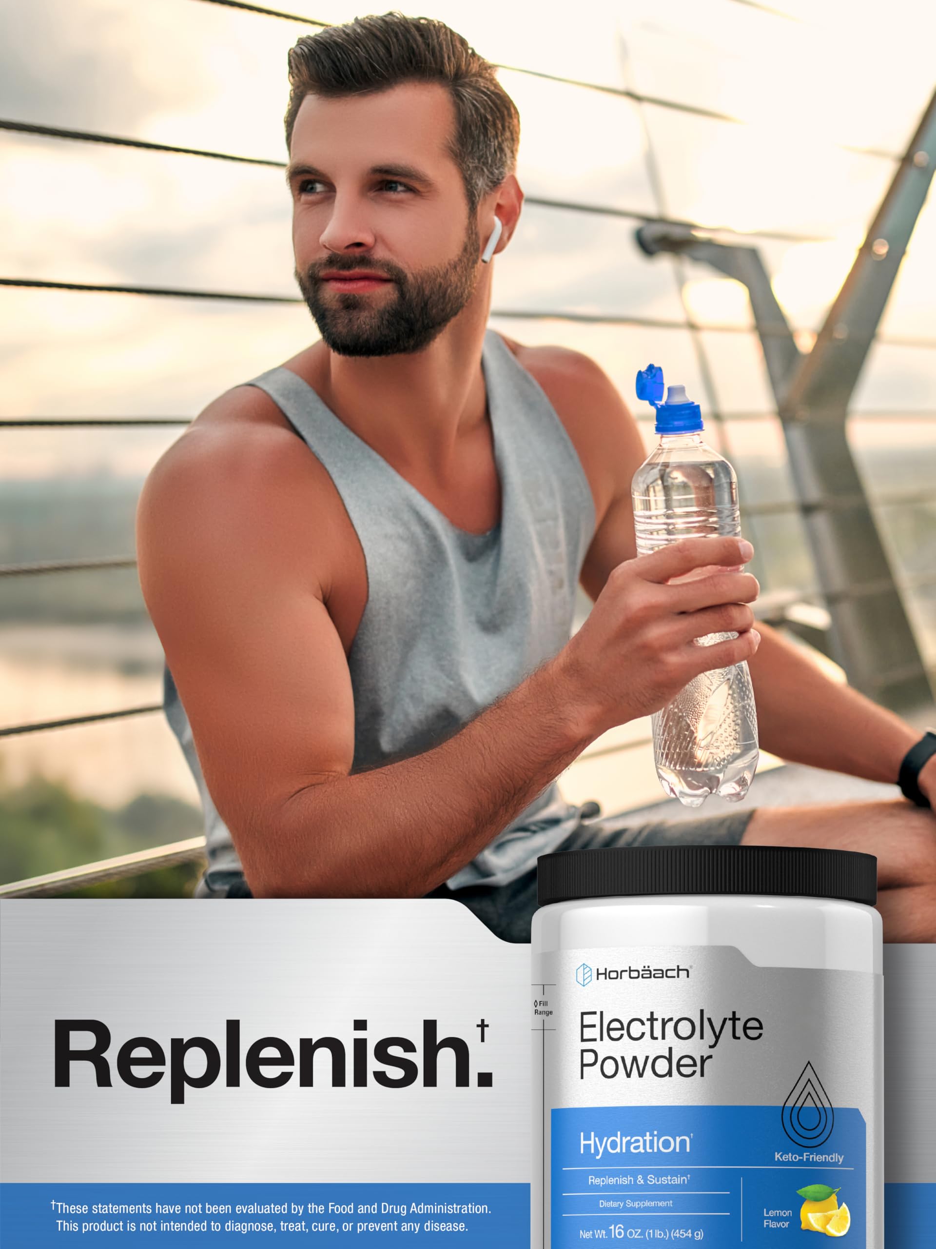 Horbäach deportista tomando la bebida tras entrenamiento para reponer sales